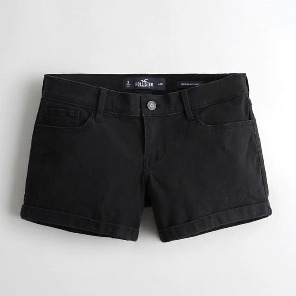 🛍BLACK GARAGE HIGH RISE MIDI SHORTS - Picture 2 of 2